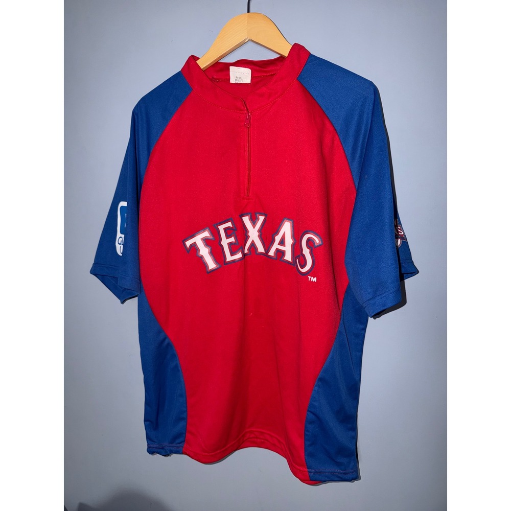 Texas Rangers 2015 AL West Division Champions Quarter Zip Jersey XL Red Blue
